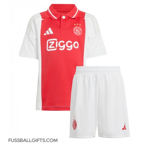 Ajax Fußballbekleidung Heimtrikot Kinder 2024-25 Kurzarm (+ kurze hosen)